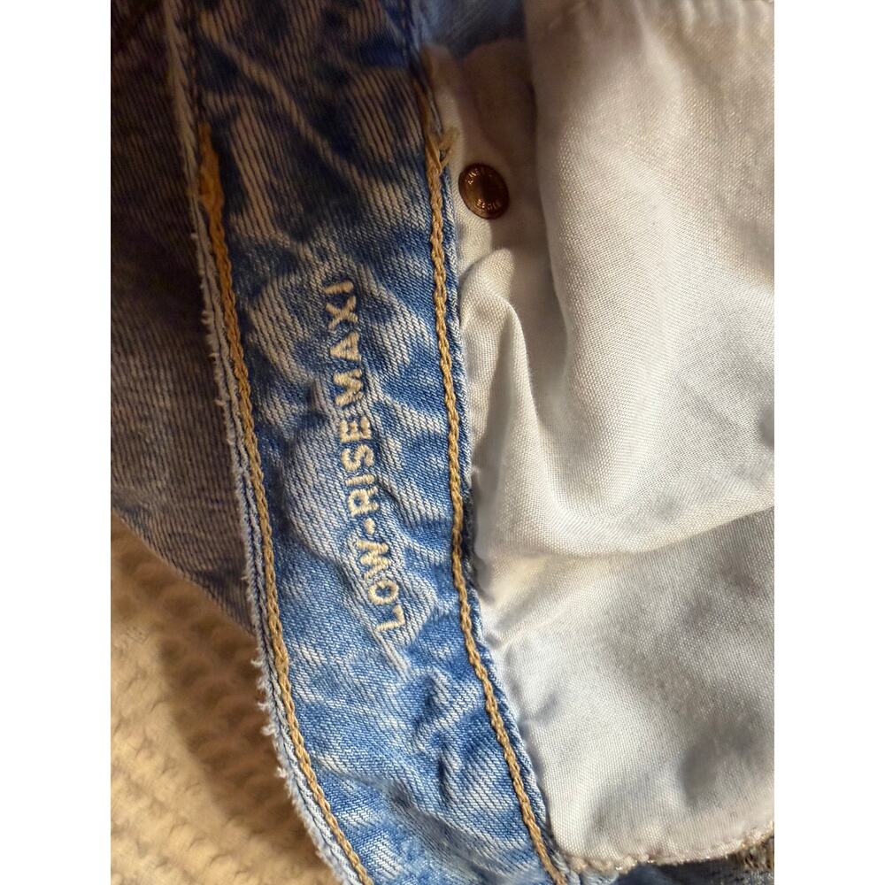 American Eagle Low-Rise Maxi Denim Medium Wash Front Slit Boho Street Skirt 12 - Picture 14 of 14